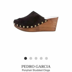 PEDRO GARCIA
Ponyhair Studded Clogs